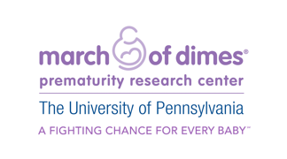The March of Dimes PRC logo and name, as well as "The University of Pennsylvania" and "A FIGHTING CHANCE FOR EVERY BABY"
