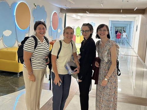 Left to right: Kierstyn Claycomb (CGH), Oksana Jackson (CHOP), Yuliia Kovach, and Lesya Syrilka (Reconstructive Burn Surgeon, Ukraine)